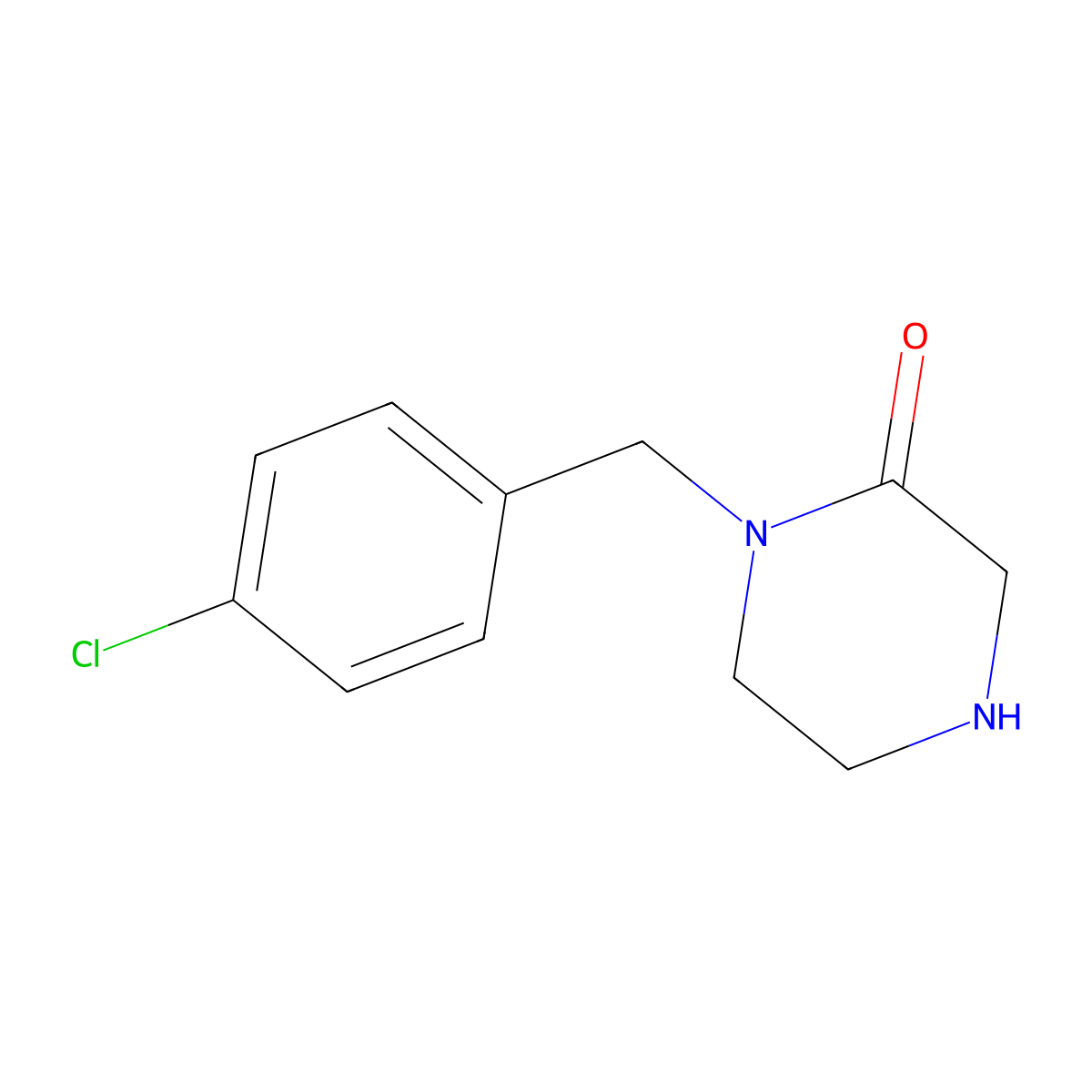 1-[(4-Chlorophenyl)methyl]piperazin-2-one molecular structure, CAS 701208-33-5