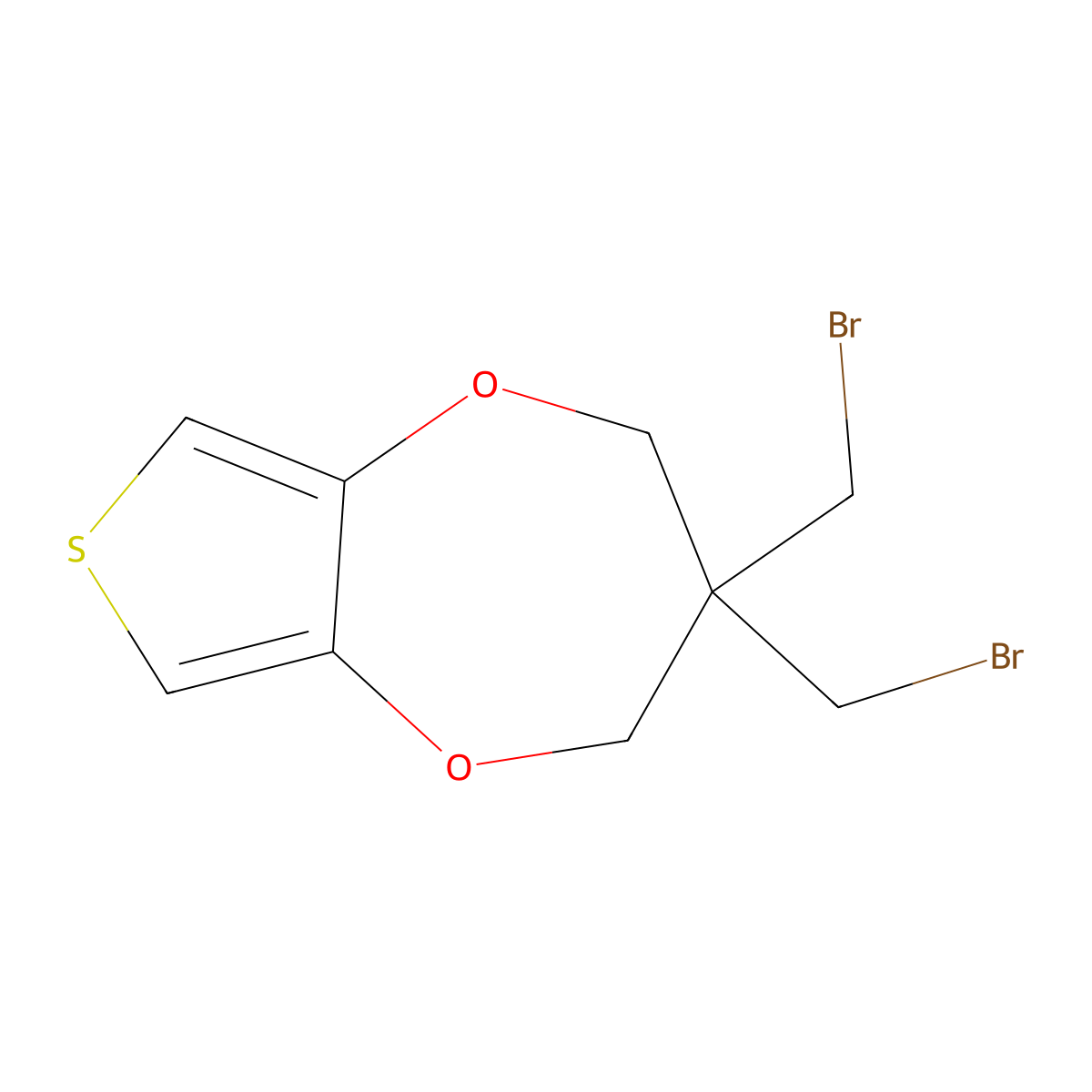 3,3-bis(bromomethyl)-2H,3H,4H-thieno(3,4-b)(1,4)dioxepine molecular structure, CAS 701209-98-5