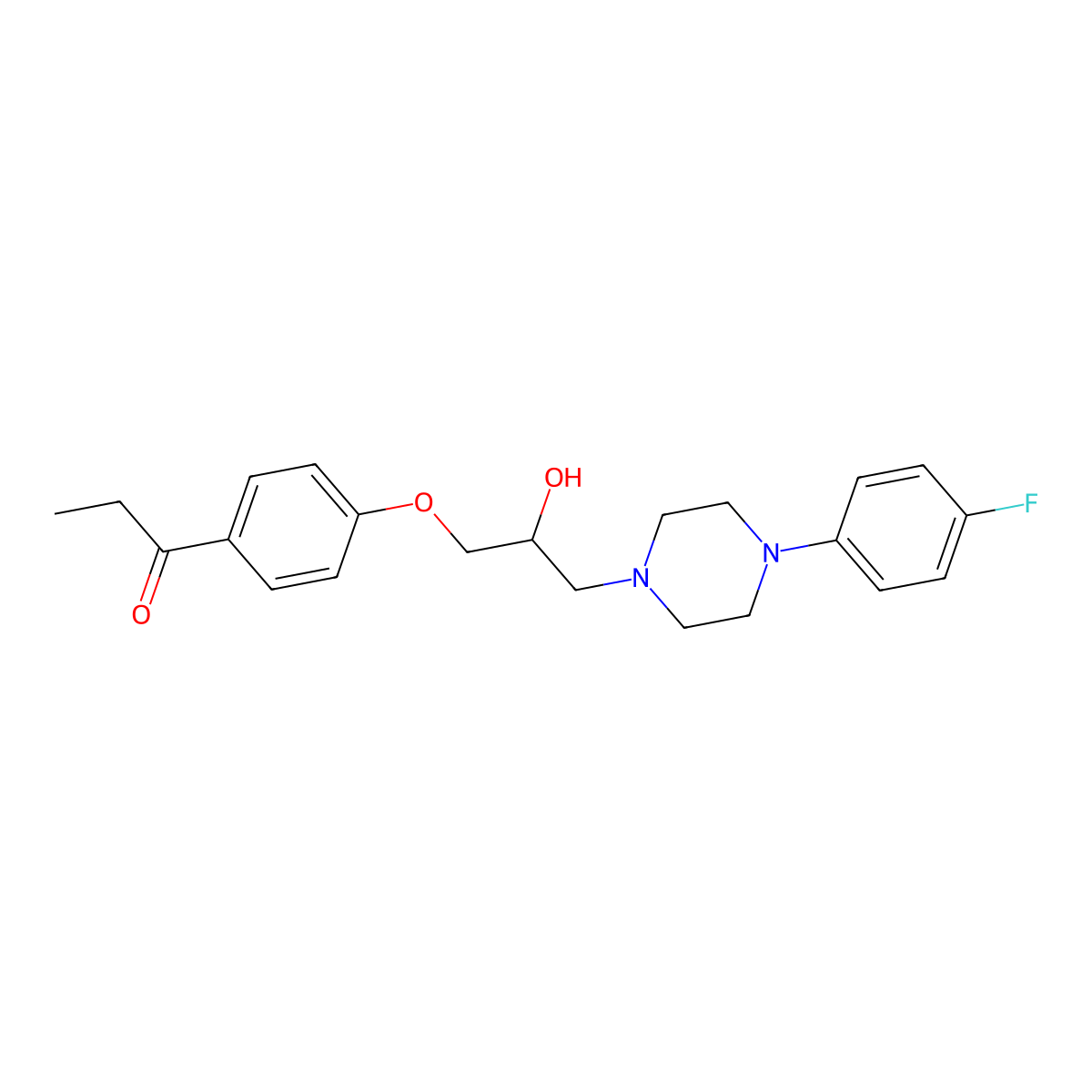 1-[4-[3-[4-(4-Fluorophenyl)-1-piperazinyl]-2-hydroxypropoxy]phenyl]-1-propanone molecular structure, CAS 701216-98-0