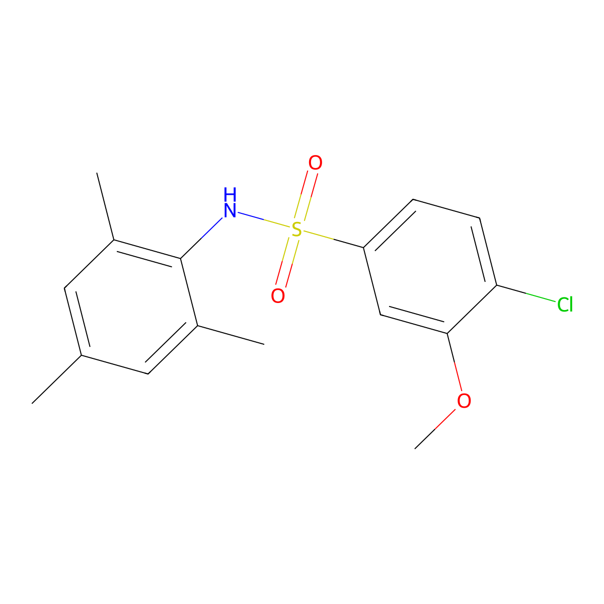 4-chloro-N-mesityl-3-methoxybenzenesulfonamide molecular structure, CAS 701217-20-1