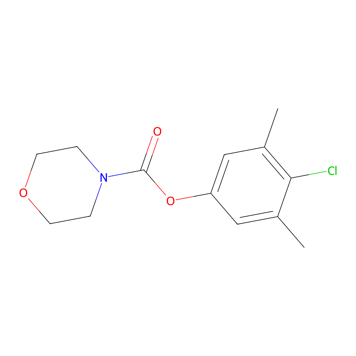 4-Chloro-3,5-dimethylphenyl morpholine-4-carboxylate molecular structure, CAS 701217-31-4