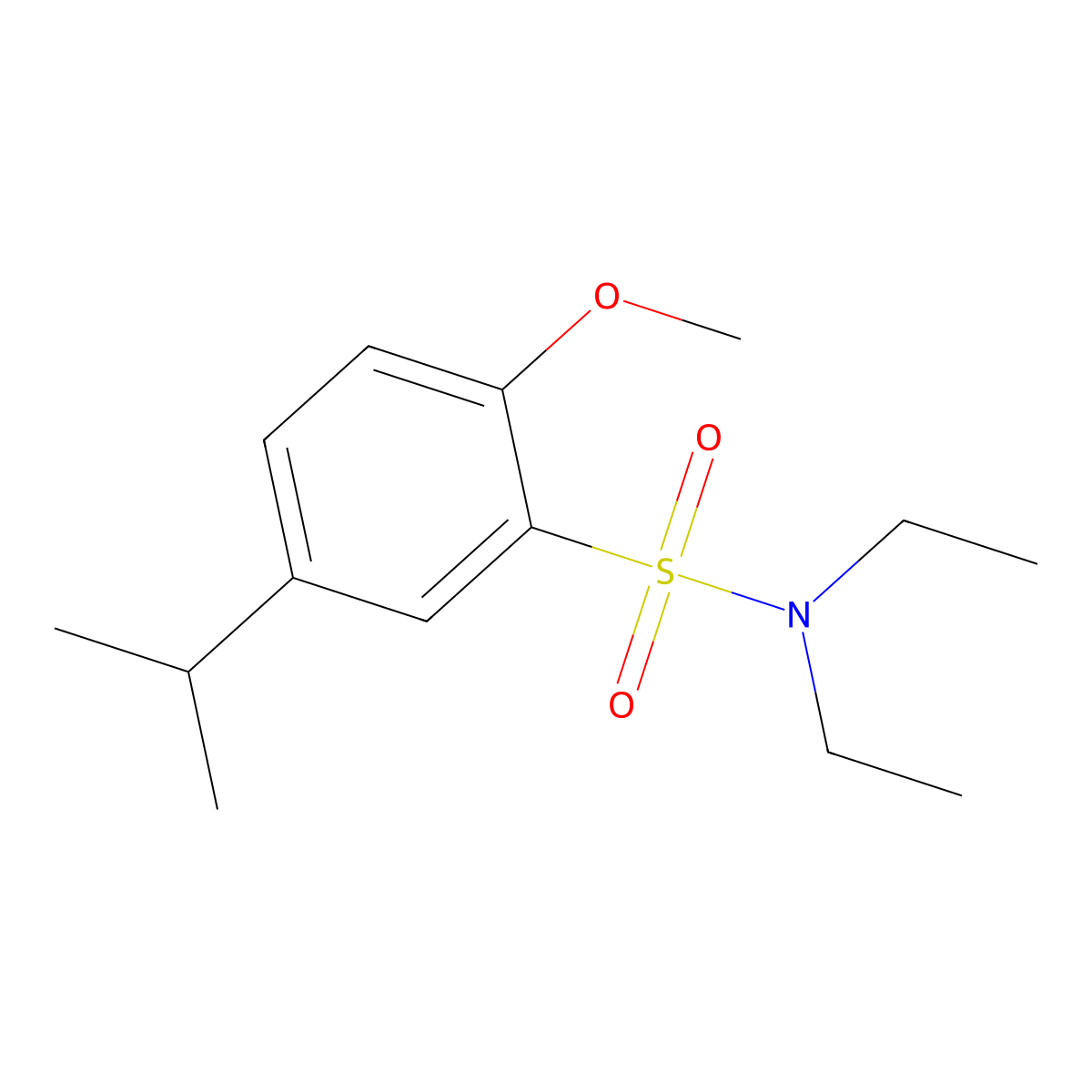 N,N-diethyl-5-isopropyl-2-methoxybenzenesulfonamide molecular structure, CAS 701217-32-5