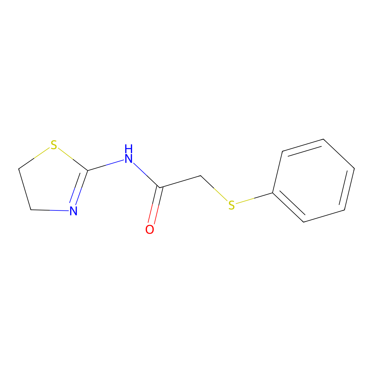 N-(4,5-dihydro-1,3-thiazol-2-yl)-2-phenylsulfanylacetamide molecular structure, CAS 701217-33-6