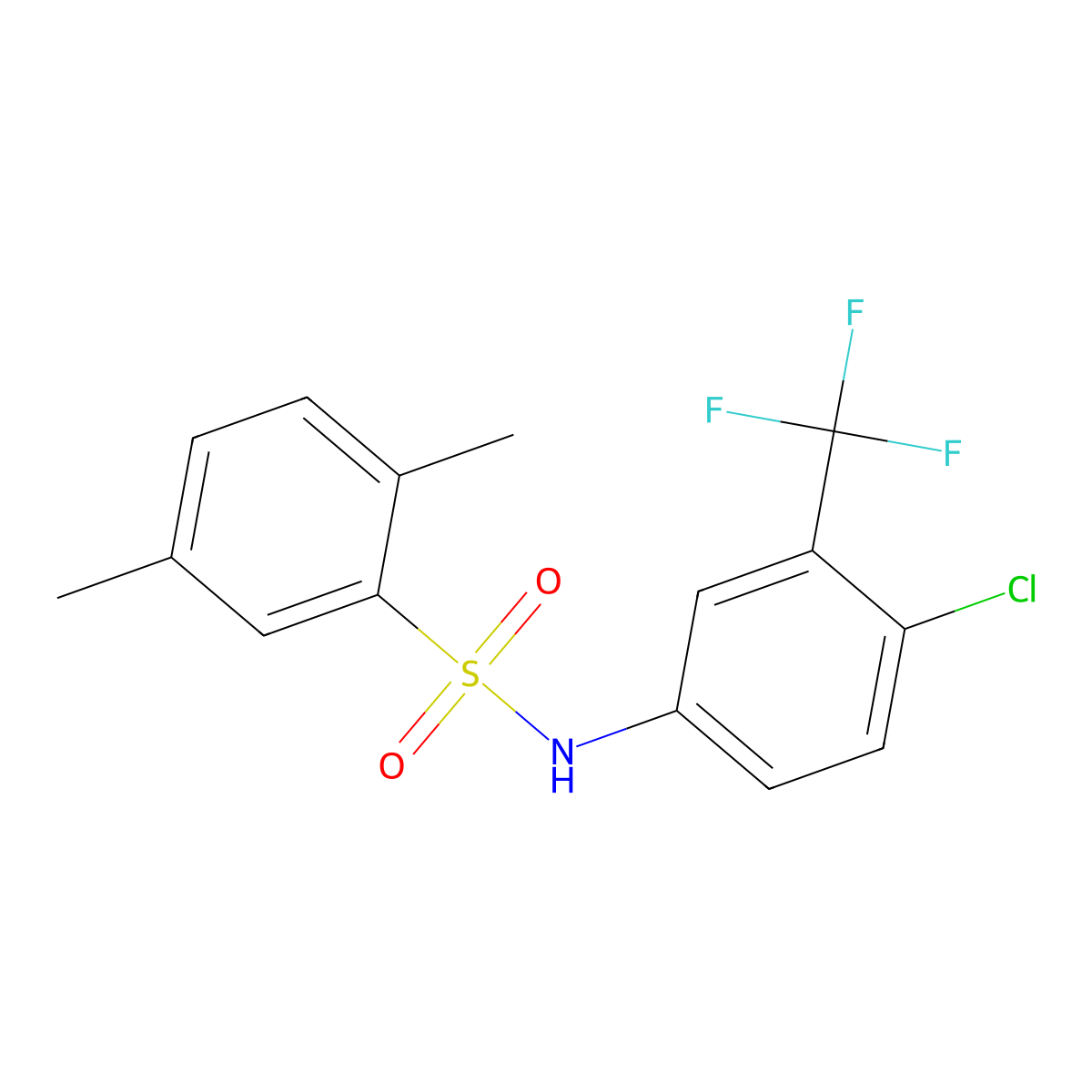 N-(4-chloro-3-(trifluoromethyl)phenyl)-2,5-dimethylbenzenesulfonamide molecular structure, CAS 701217-38-1