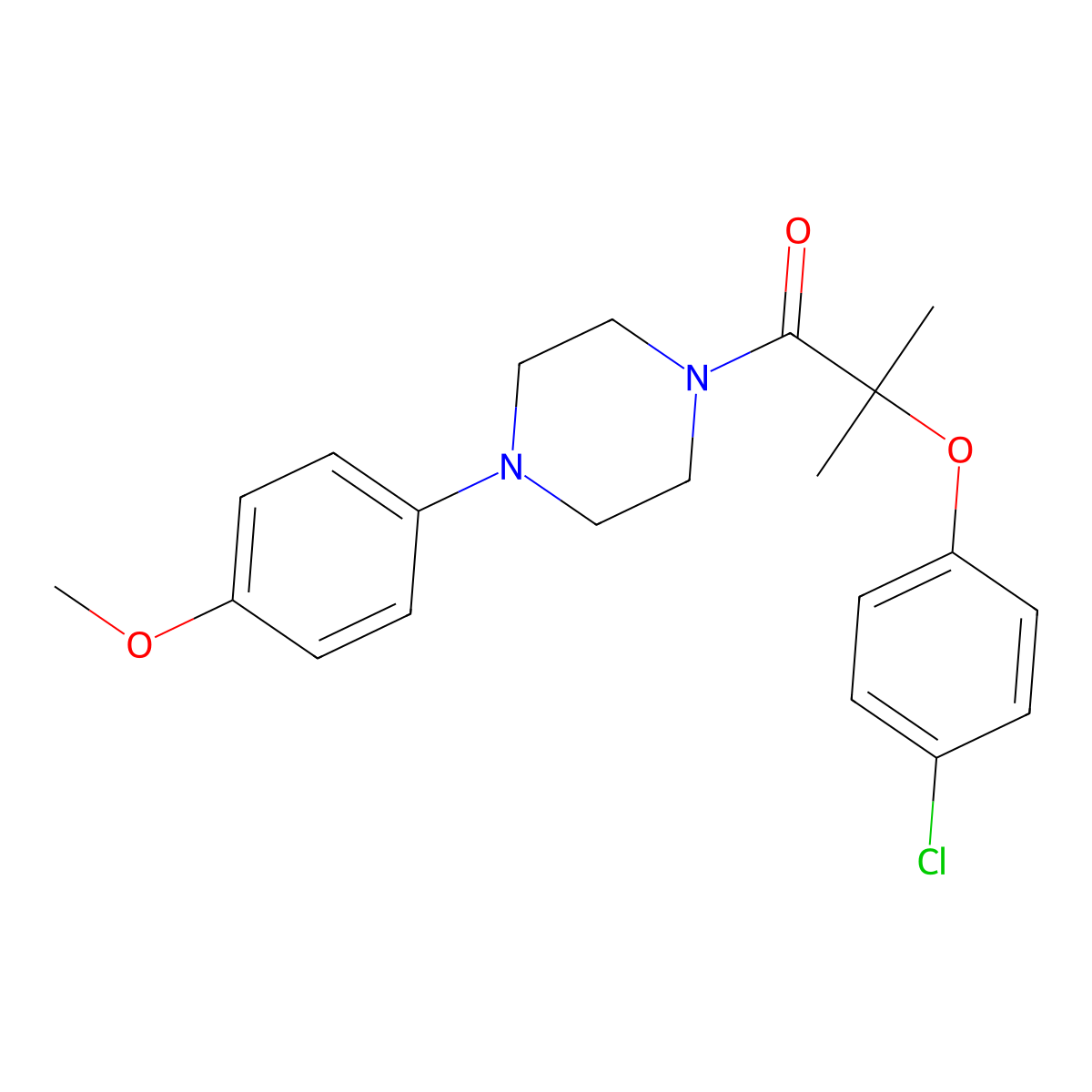 2-(4-Chlorophenoxy)-1-[4-(4-methoxyphenyl)piperazin-1-yl]-2-methylpropan-1-one molecular structure, CAS 701217-39-2