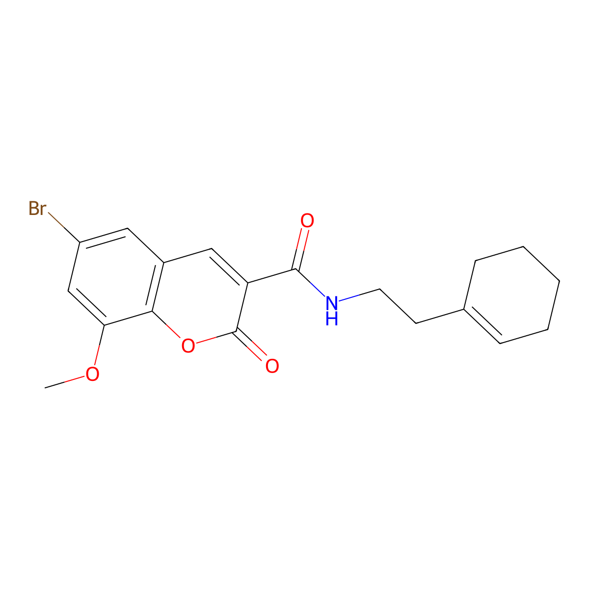 6-bromo-N-[2-(cyclohex-1-en-1-yl)ethyl]-8-methoxy-2-oxo-2H-chromene-3-carboxamide molecular structure, CAS 701217-54-1
