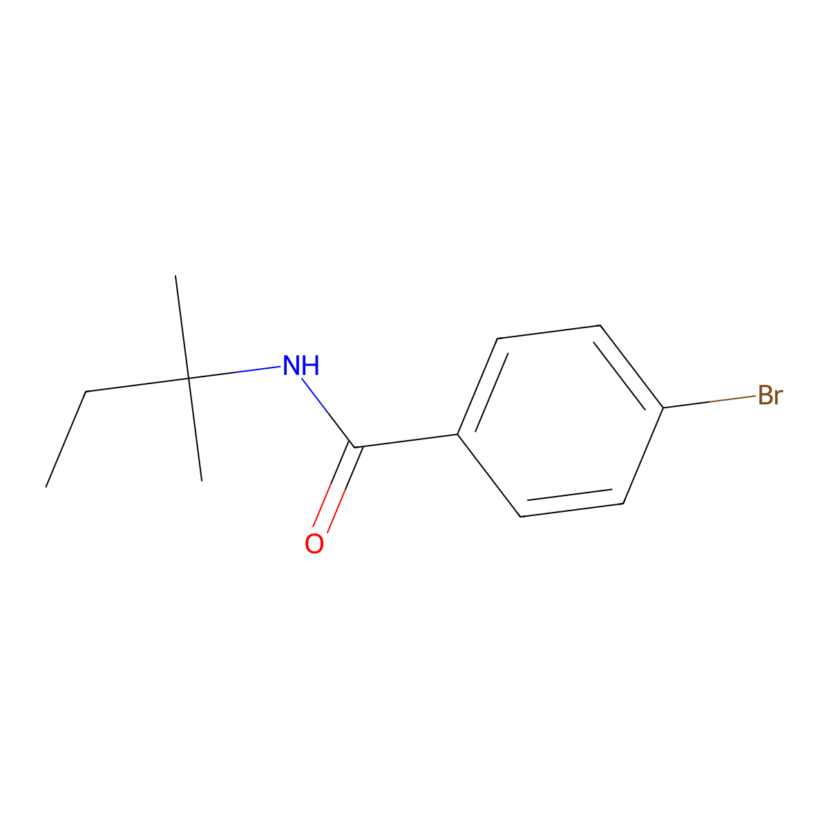 4-bromo-N-(2-methylbutan-2-yl)benzamide molecular structure, CAS 701217-69-8