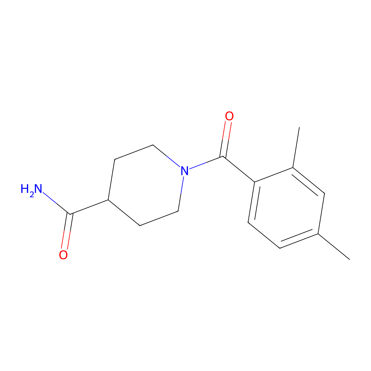 1-(2,4-Dimethylbenzoyl)piperidine-4-carboxamide molecular structure, CAS 701217-79-0