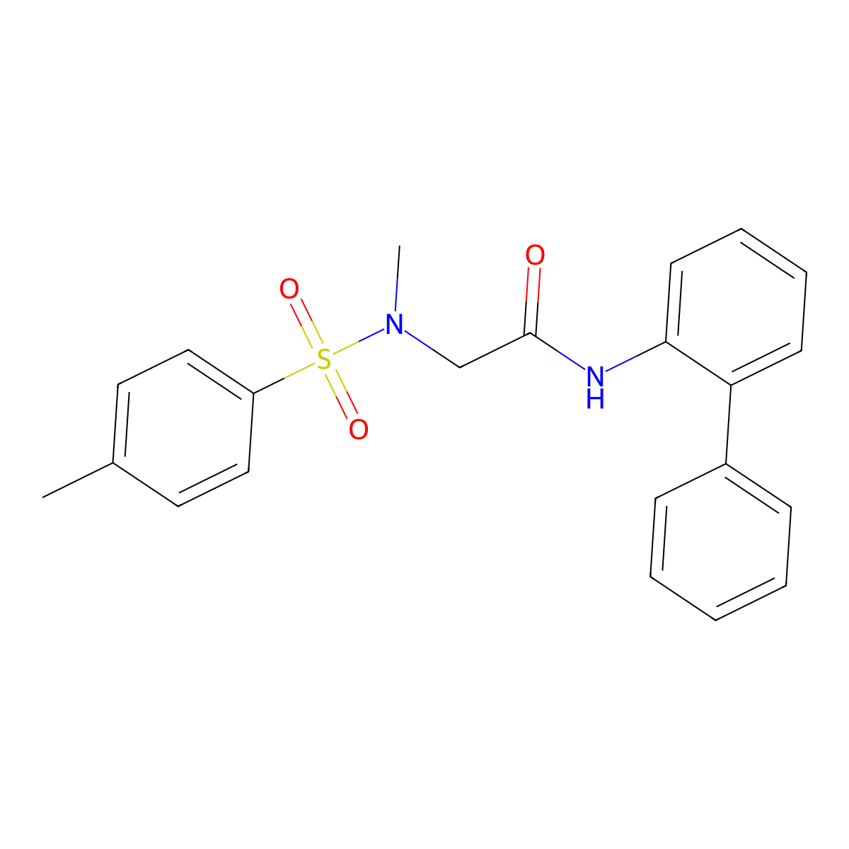 2-[methyl-(4-methylphenyl)sulfonylamino]-N-(2-phenylphenyl)acetamide molecular structure, CAS 701217-82-5