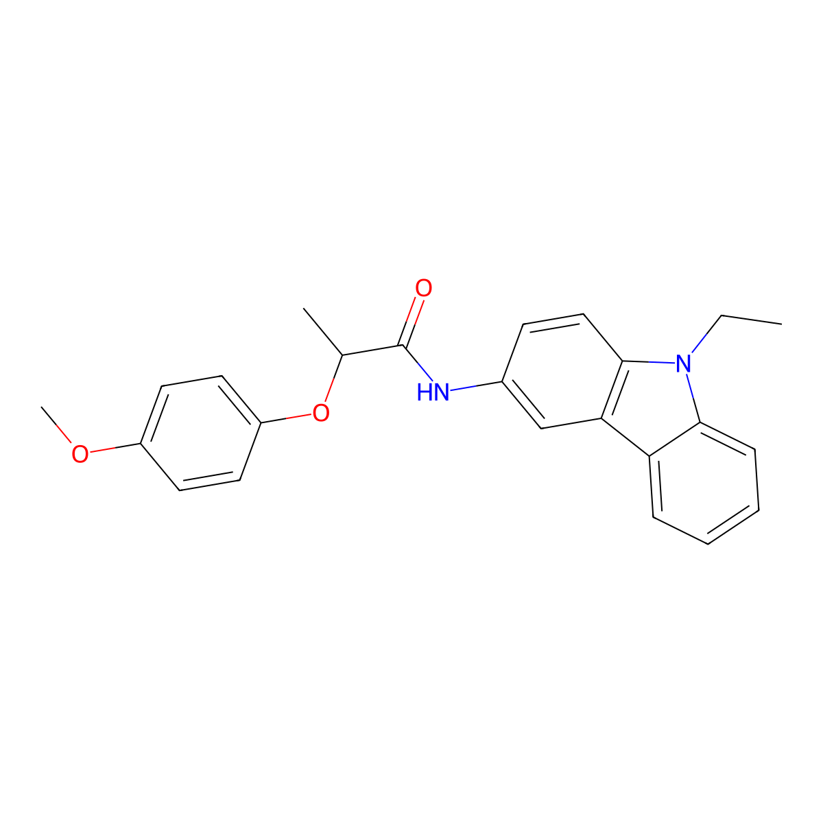 N-(9-ethyl-9H-carbazol-3-yl)-2-(4-methoxyphenoxy)propanamide molecular structure, CAS 701217-92-7