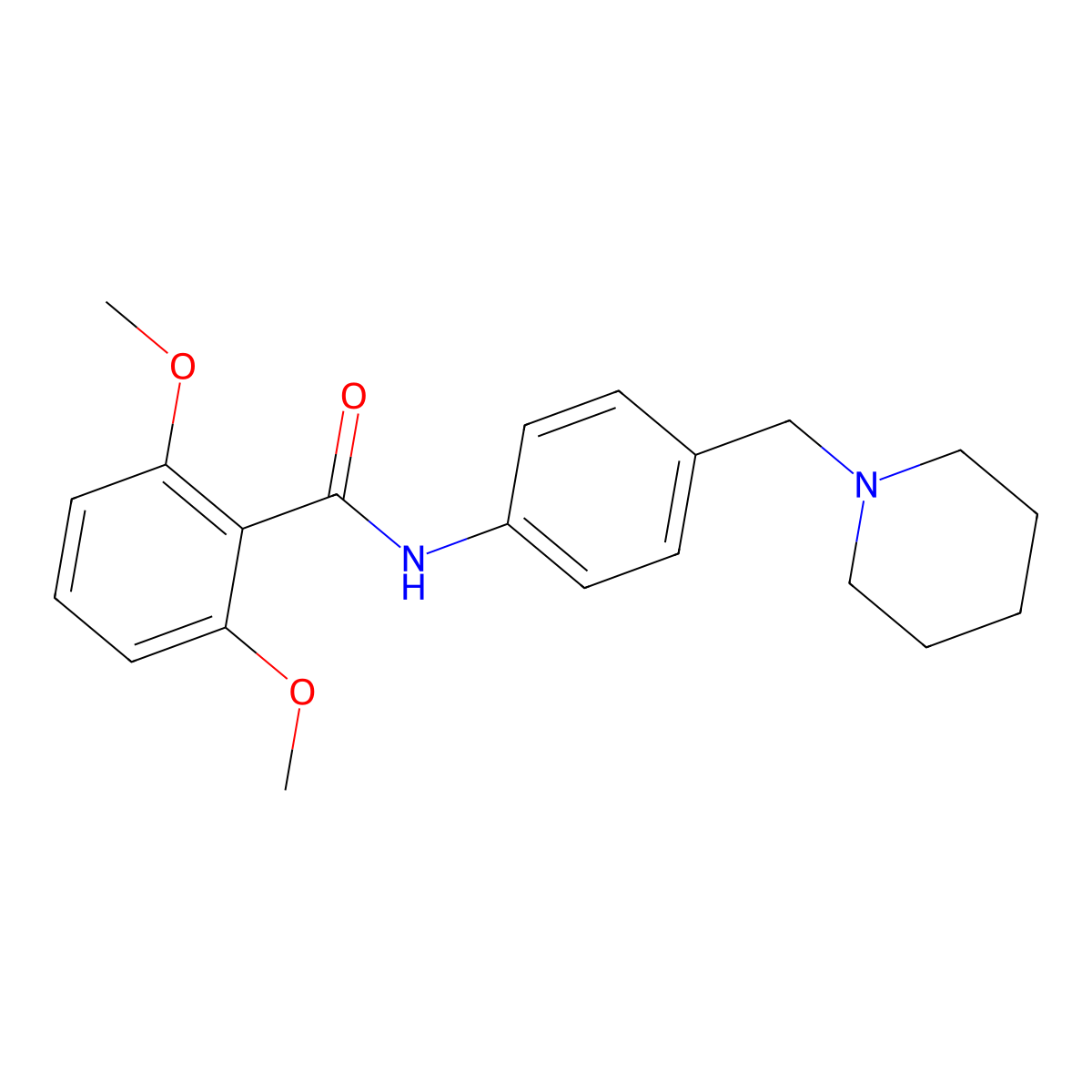 2,6-dimethoxy-N-[4-(1-piperidinylmethyl)phenyl]benzamide molecular structure, CAS 701217-96-1