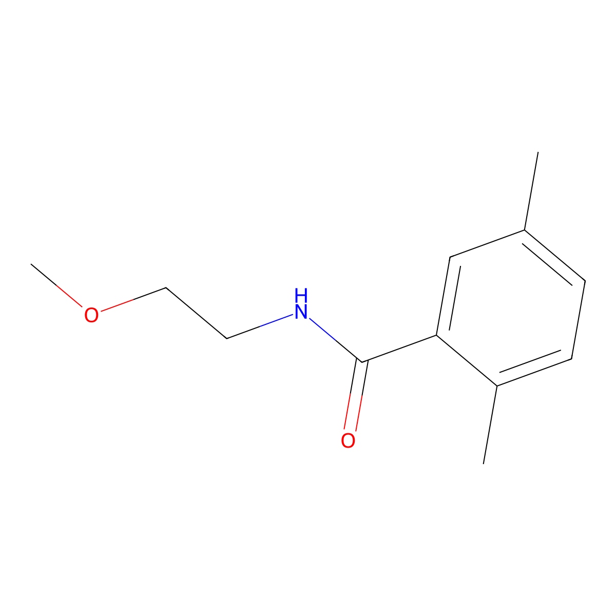N-(2-methoxyethyl)-2,5-dimethylbenzamide molecular structure, CAS 701217-99-4