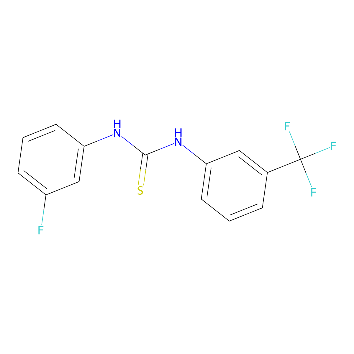 1-(3-Fluorophenyl)-3-[3-(trifluoromethyl)phenyl]thiourea molecular structure, CAS 701218-05-5