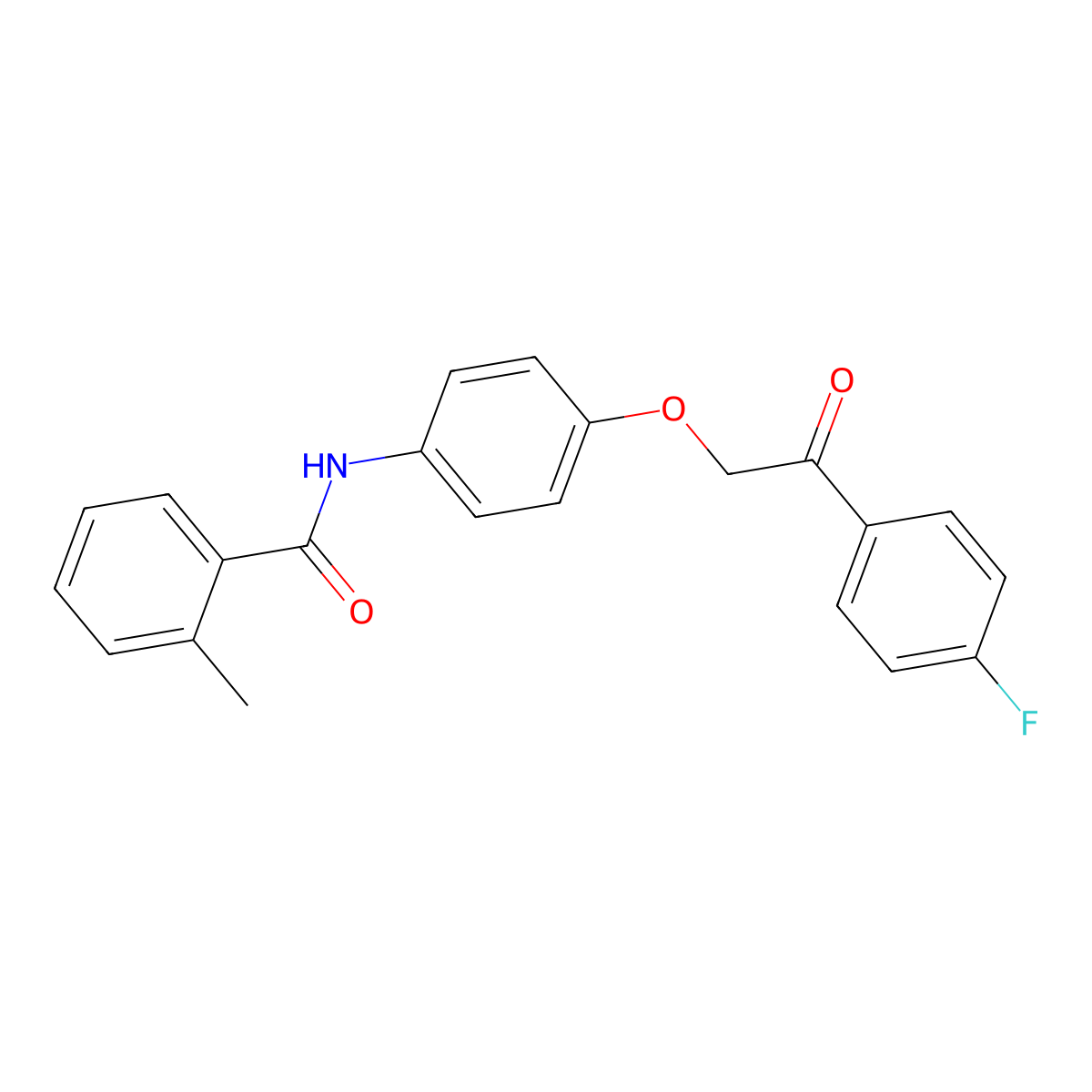 N-[4-[2-(4-fluorophenyl)-2-oxoethoxy]phenyl]-2-methylbenzamide molecular structure, CAS 701218-19-1