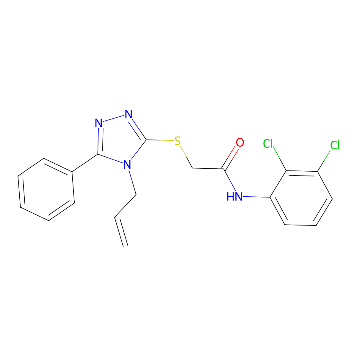 N-(2,3-dichlorophenyl)-2-[(5-phenyl-4-prop-2-enyl-1,2,4-triazol-3-yl)sulfanyl]acetamide molecular structure, CAS 701218-27-1