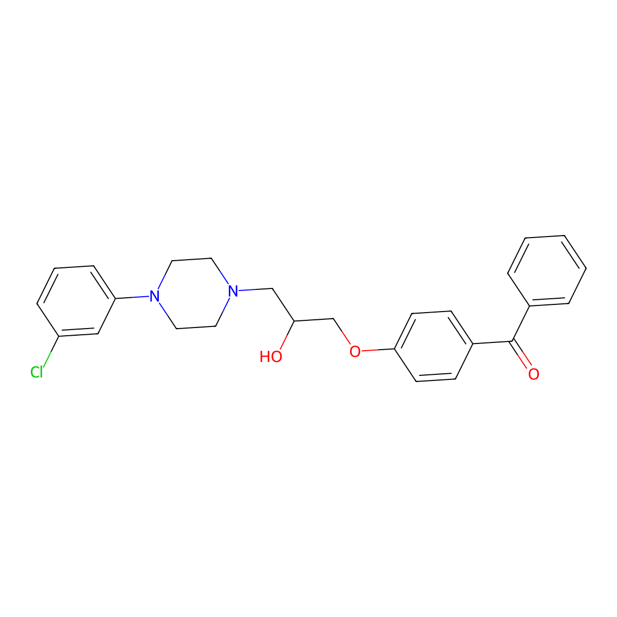 4-{3-[4-(3-Chlorophenyl)piperazinyl]-2-hydroxypropoxy}phenyl phenyl ketone molecular structure, CAS 701218-40-8