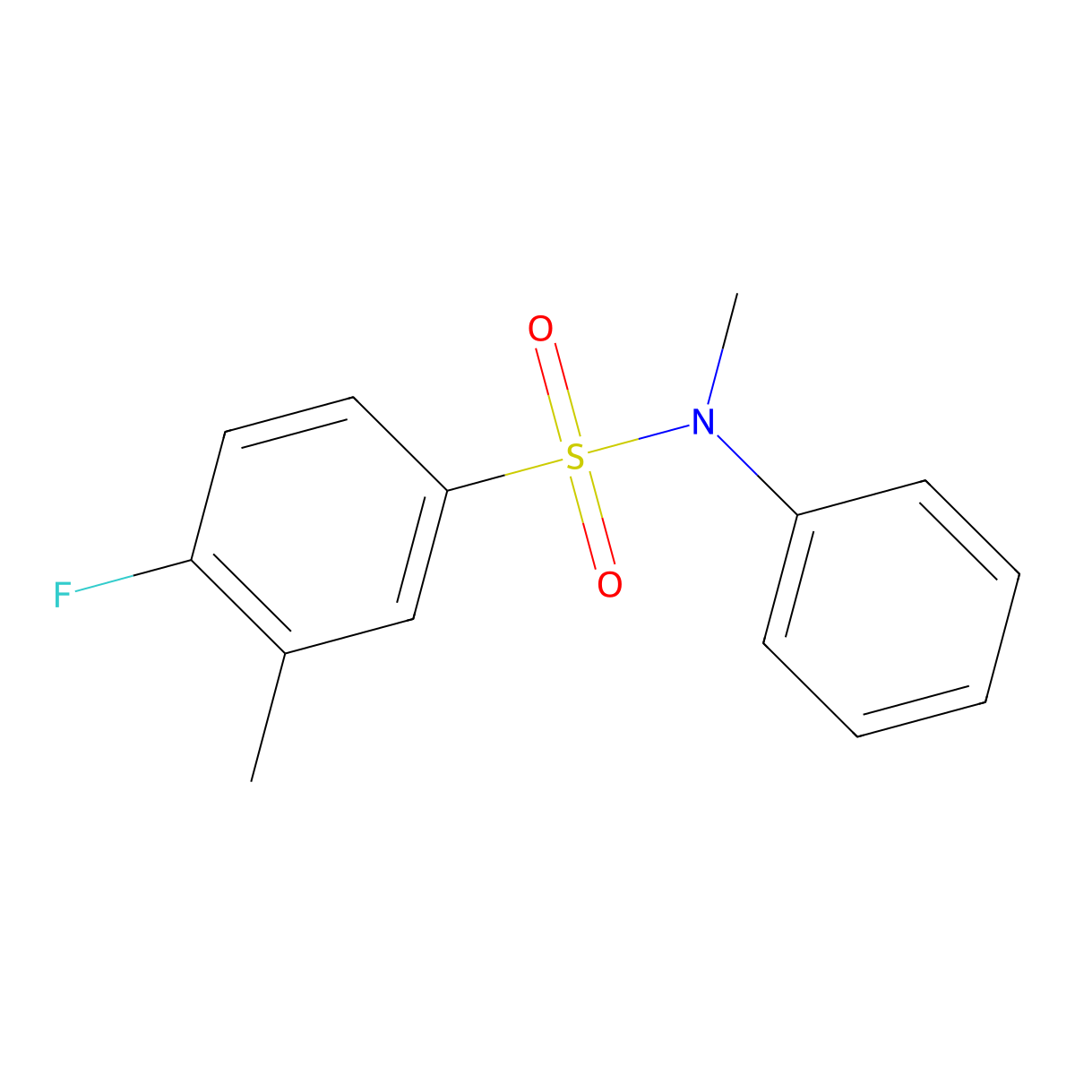 4-fluoro-N,3-dimethyl-N-phenylbenzenesulfonamide molecular structure, CAS 701218-41-9