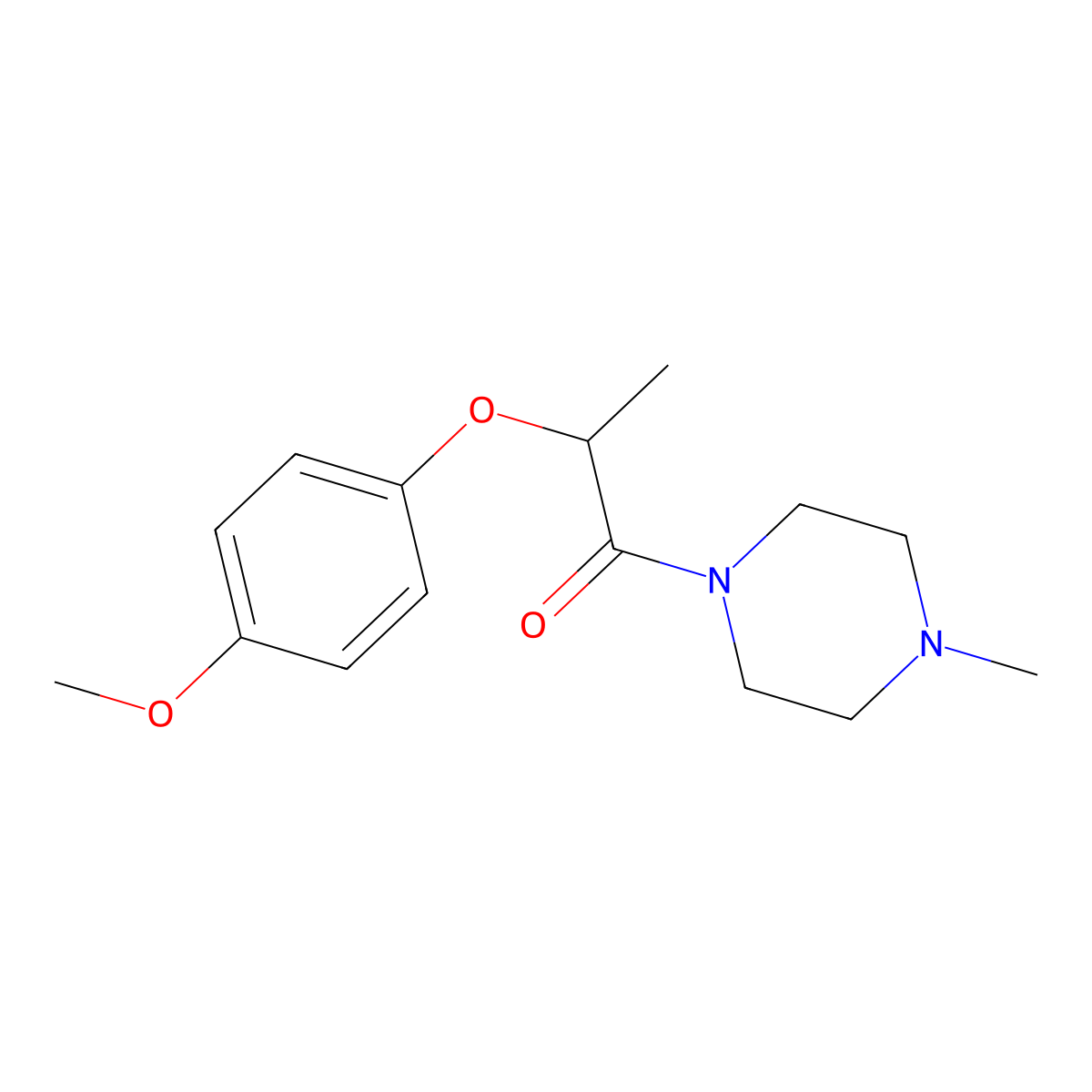 2-(4-Methoxyphenoxy)-1-(4-methylpiperazin-1-yl)propan-1-one molecular structure, CAS 701218-47-5