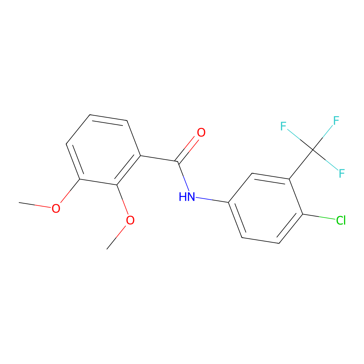 N-[4-chloro-3-(trifluoromethyl)phenyl]-2,3-dimethoxybenzamide molecular structure, CAS 701218-48-6