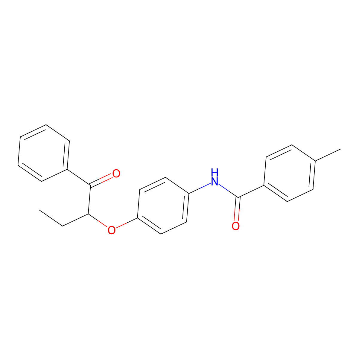 N-[4-(1-benzoylpropoxy)phenyl]-4-methylbenzamide molecular structure, CAS 701218-50-0