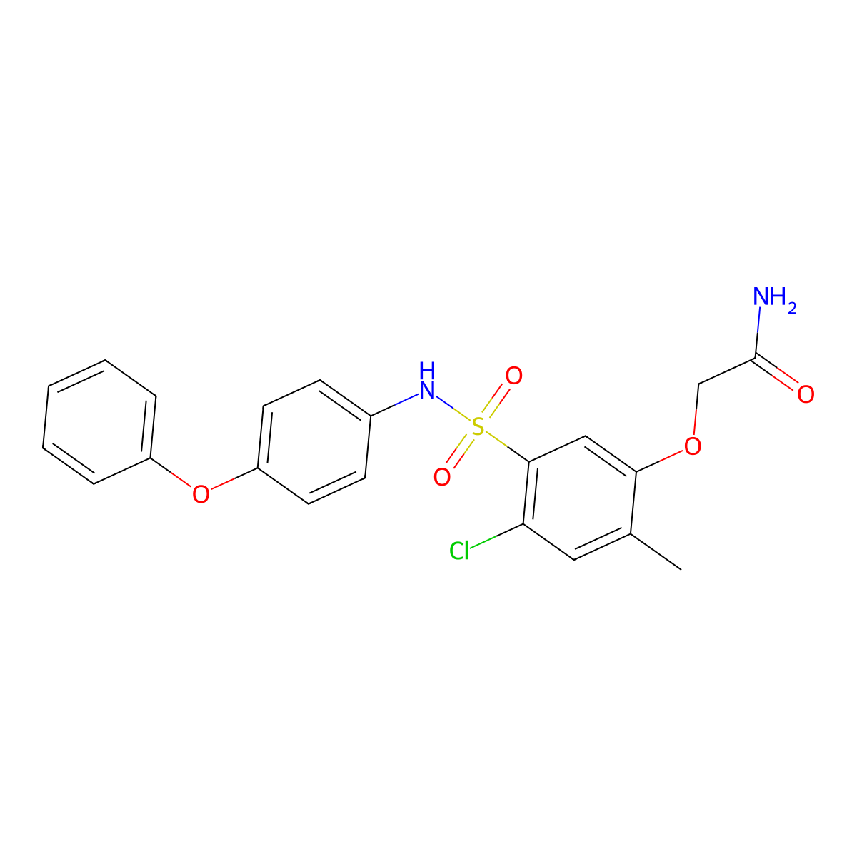 2-[4-Chloro-2-methyl-5-[(4-phenoxyphenyl)sulfamoyl]phenoxy]acetamide molecular structure, CAS 701218-54-4