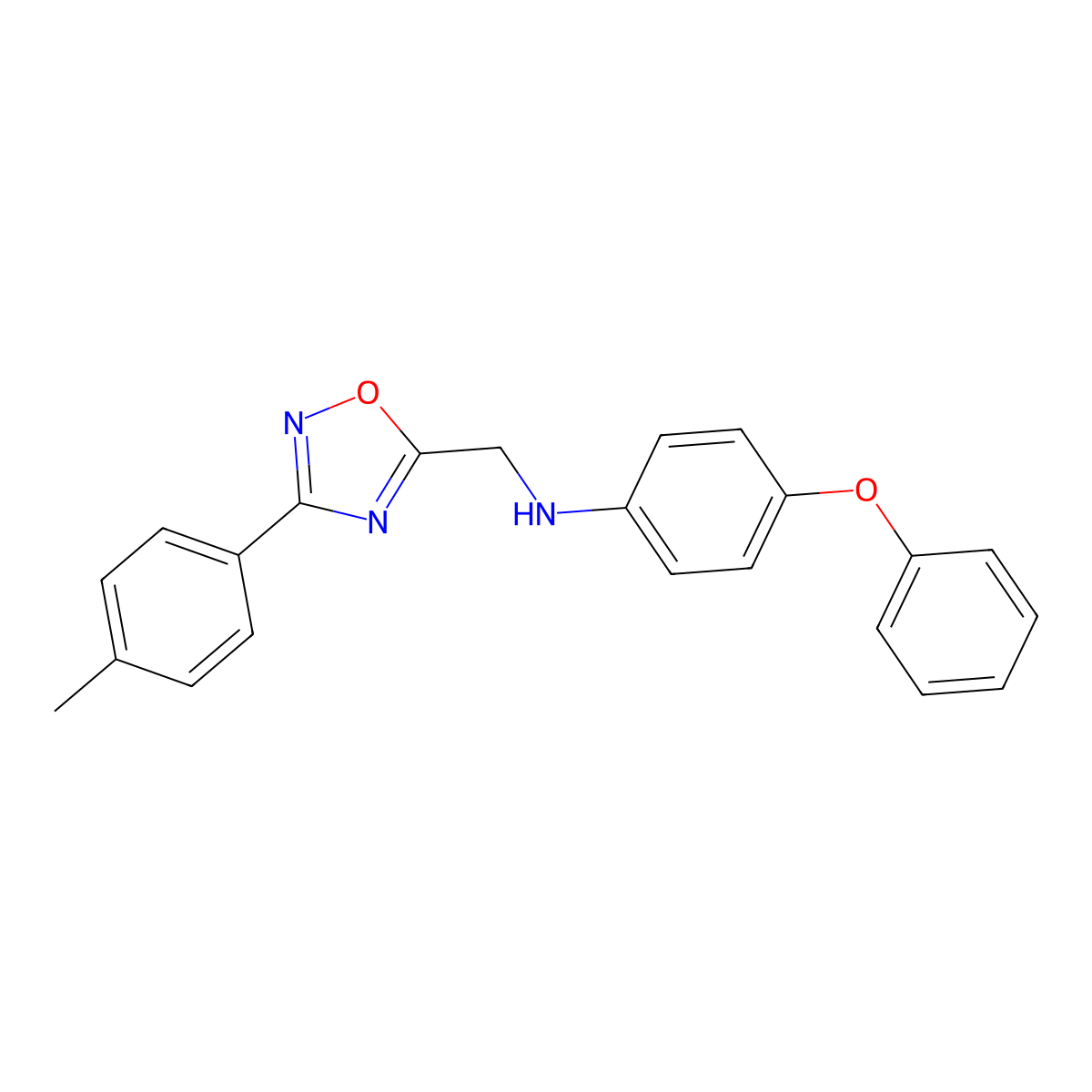 N-{[3-(4-methylphenyl)-1,2,4-oxadiazol-5-yl]methyl}-4-phenoxyaniline molecular structure, CAS 701218-64-6
