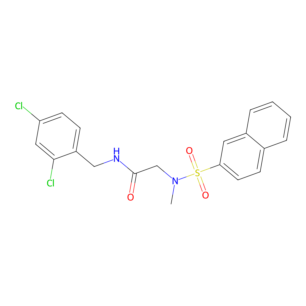 N-[(2,4-dichlorophenyl)methyl]-2-[methyl(naphthalen-2-ylsulfonyl)amino]acetamide molecular structure, CAS 701218-65-7