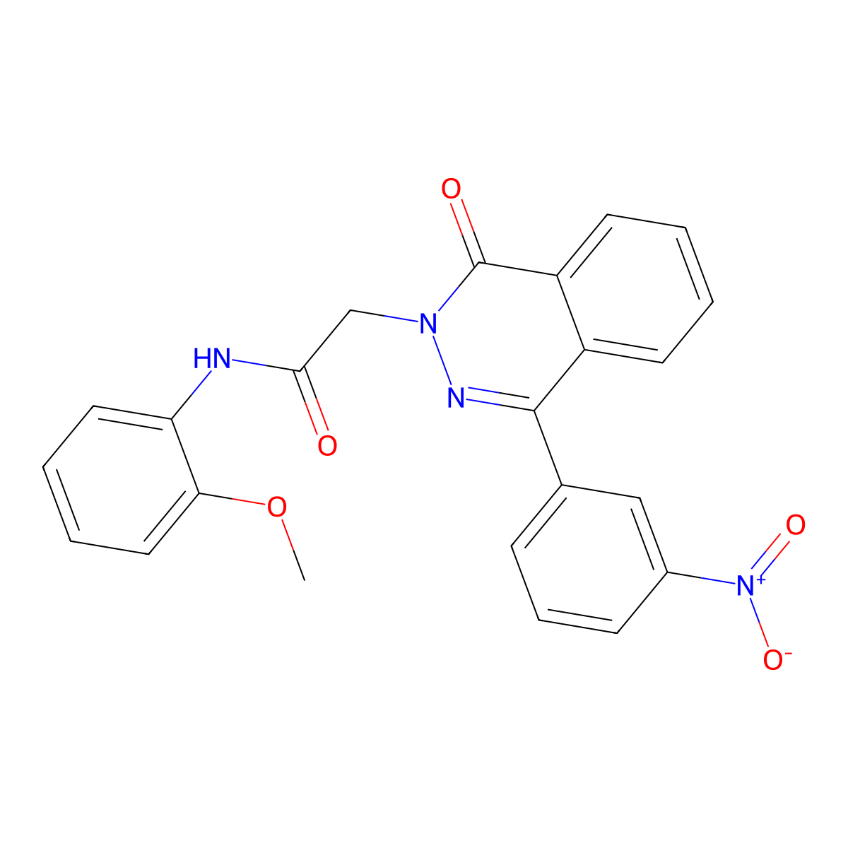 N-(2-methoxyphenyl)-2-[4-(3-nitrophenyl)-1-oxophthalazin-2-yl]acetamide molecular structure, CAS 701218-80-6