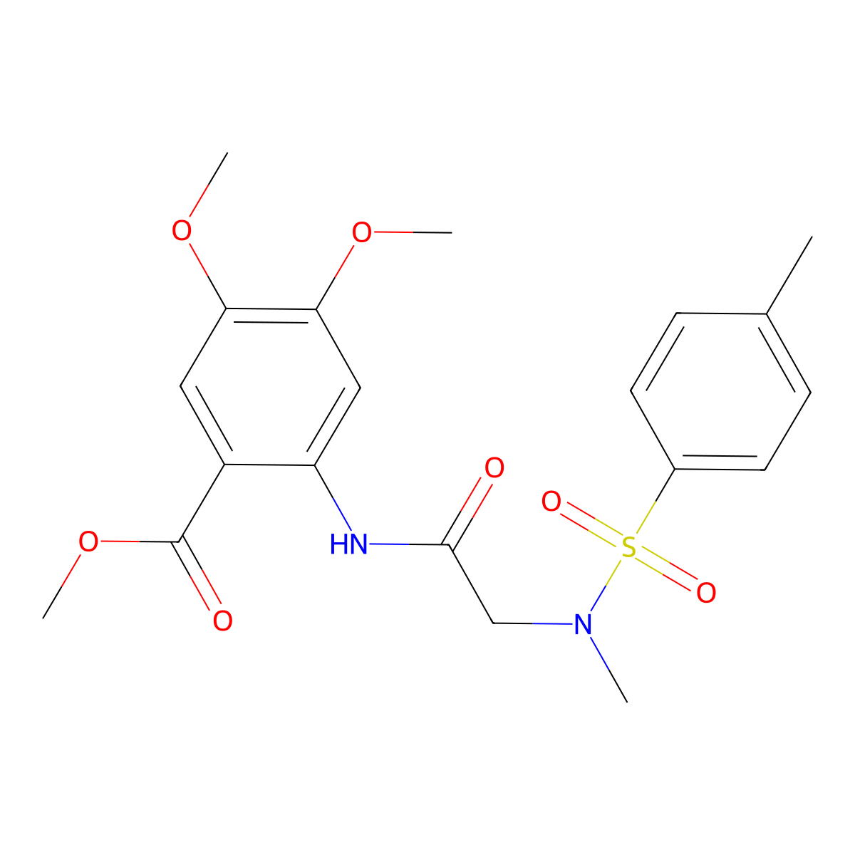 methyl 4,5-dimethoxy-2-({N-methyl-N-[(4-methylphenyl)sulfonyl]glycyl}amino)benzoate molecular structure, CAS 701218-82-8