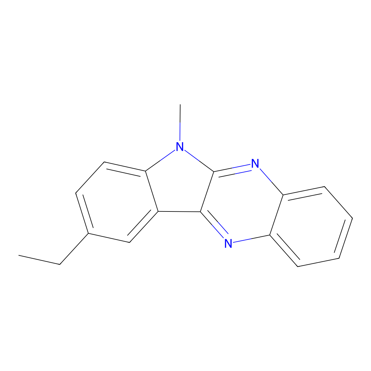 9-Ethyl-6-methylindolo[3,2-b]quinoxaline molecular structure, CAS 701218-91-9