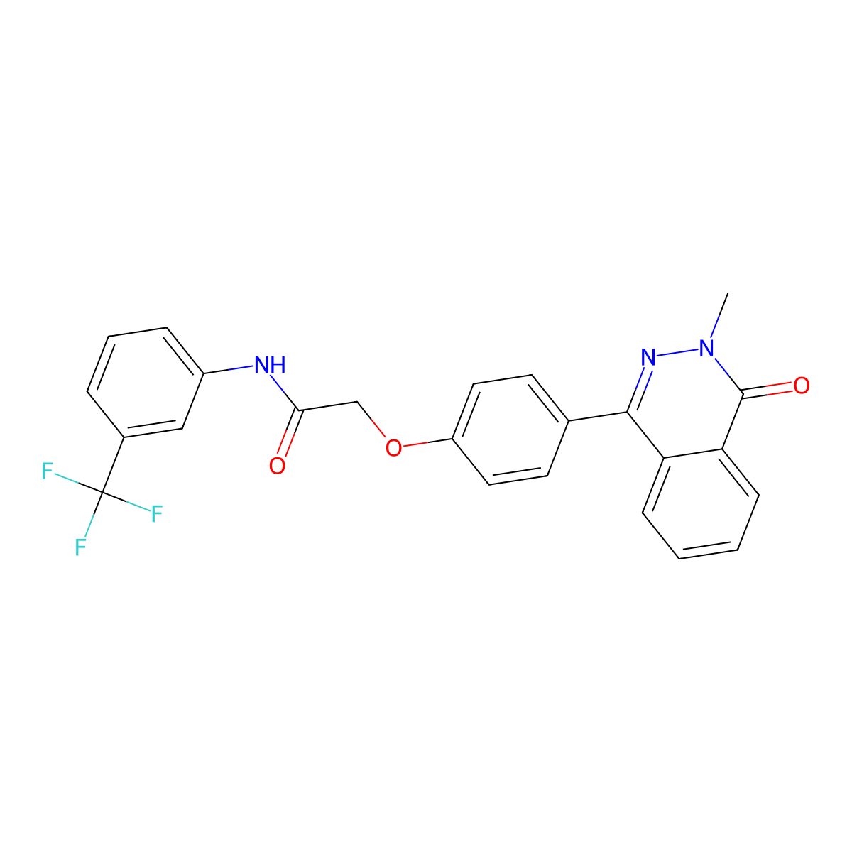2-[4-(3-methyl-4-oxophthalazin-1-yl)phenoxy]-N-[3-(trifluoromethyl)phenyl]acetamide molecular structure, CAS 701219-03-6