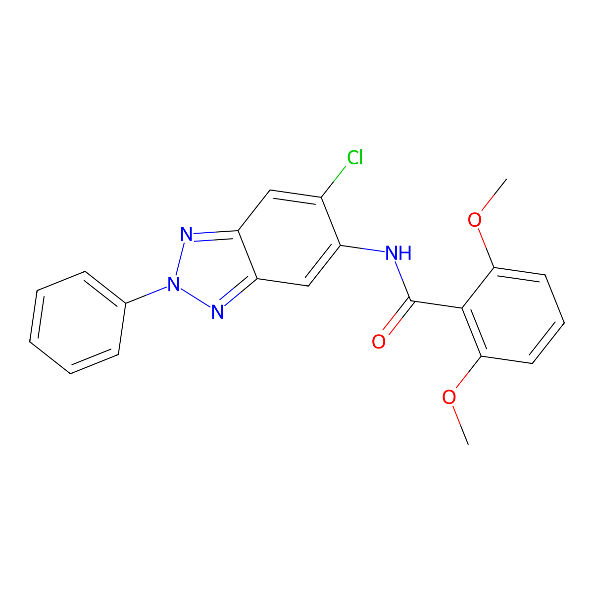 N-(6-chloro-2-phenylbenzotriazol-5-yl)-2,6-dimethoxybenzamide molecular structure, CAS 701219-14-9