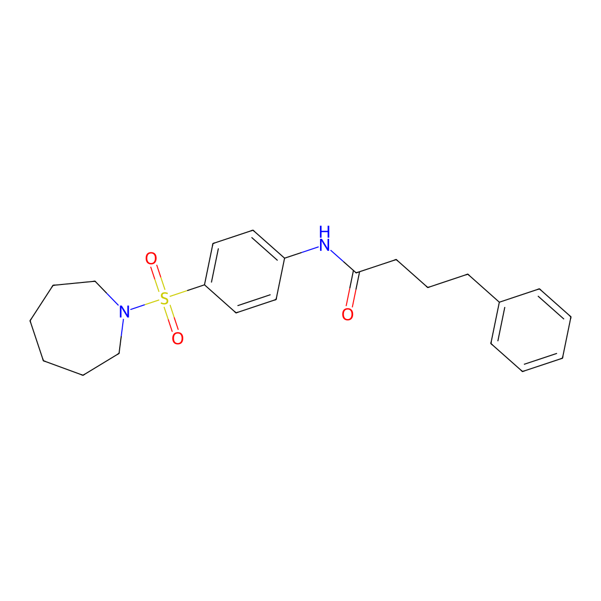 N-[4-(azepan-1-ylsulfonyl)phenyl]-4-phenylbutanamide molecular structure, CAS 701219-16-1
