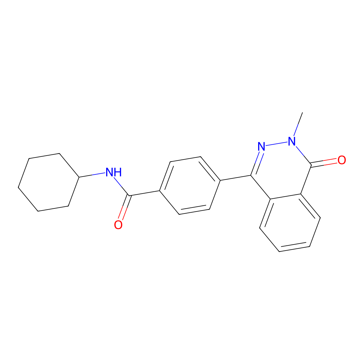 N-cyclohexyl-4-(3-methyl-4-oxophthalazin-1-yl)benzamide molecular structure, CAS 701219-29-6