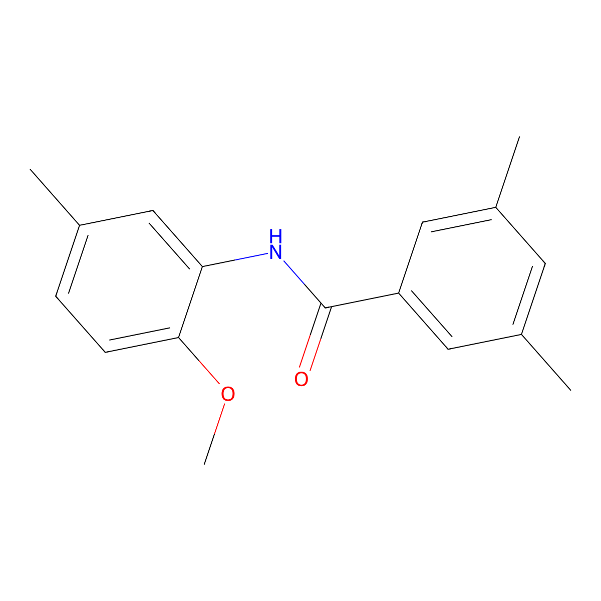 N-(2-methoxy-5-methylphenyl)-3,5-dimethylbenzamide molecular structure, CAS 701219-34-3