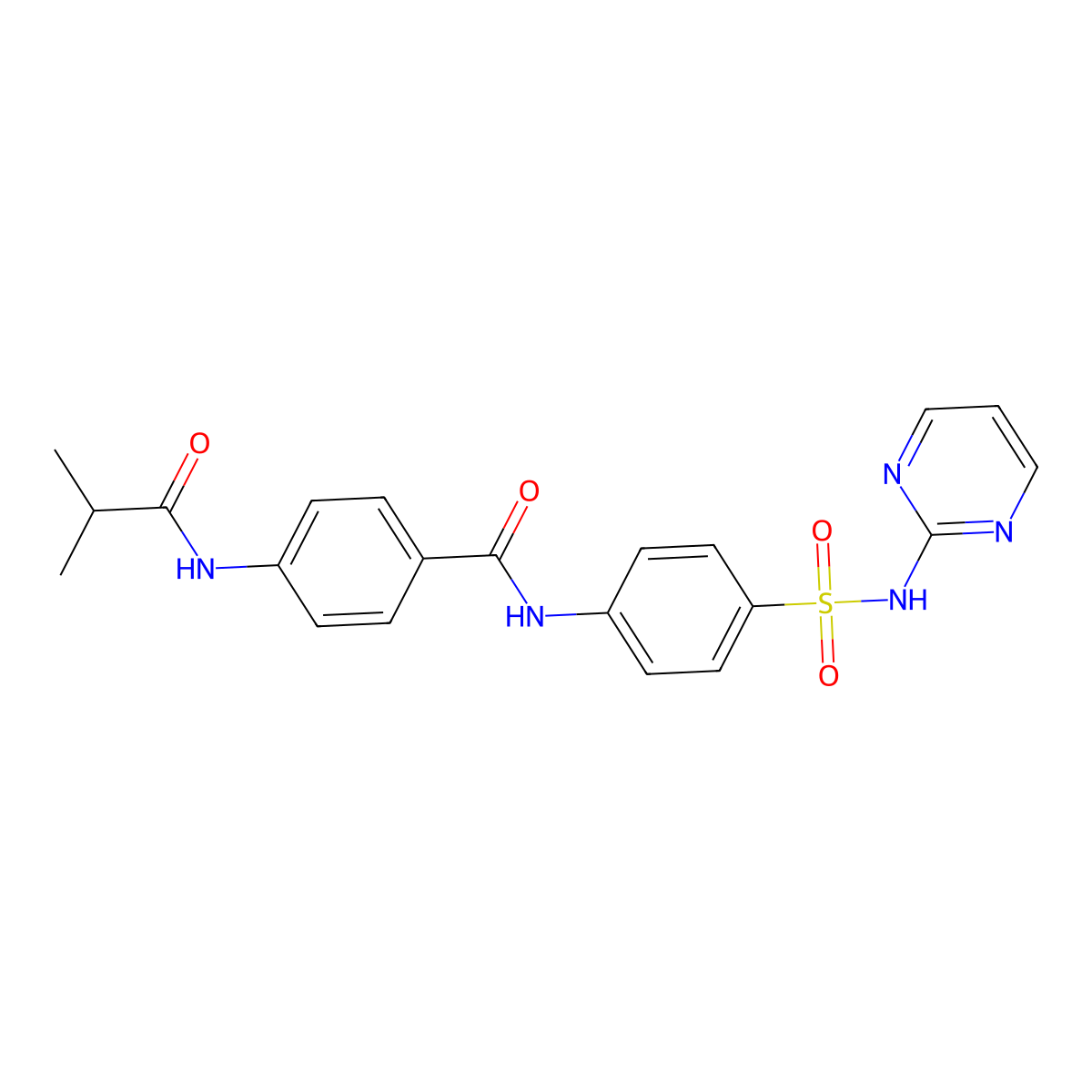 4-(2-methylpropanoylamino)-N-[4-(pyrimidin-2-ylsulfamoyl)phenyl]benzamide molecular structure, CAS 701219-48-9