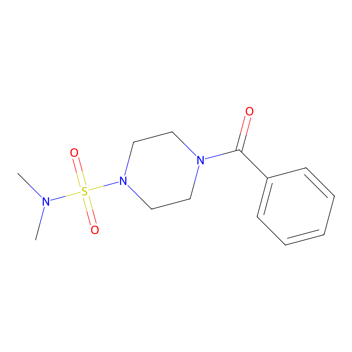 4-benzoyl-N,N-dimethylpiperazine-1-sulfonamide molecular structure, CAS 701219-50-3