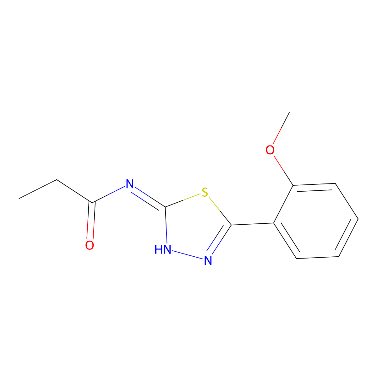 N-[5-(2-methoxyphenyl)-1,3,4-thiadiazol-2-yl]propanamide molecular structure, CAS 701219-63-8
