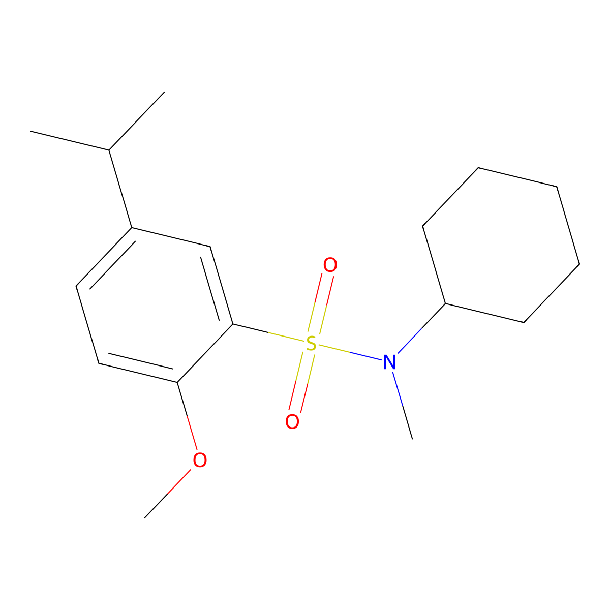 Cyclohexyl{[2-methoxy-5-(methylethyl)phenyl]sulfonyl}methylamine molecular structure, CAS 701219-70-7