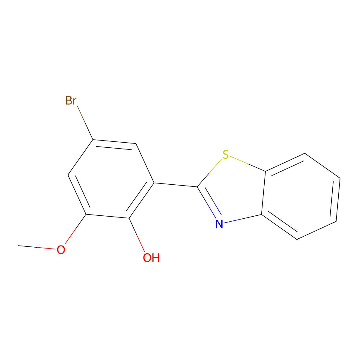 2-(1,3-Benzothiazol-2-yl)-4-bromo-6-methoxyphenol molecular structure, CAS 701219-89-8