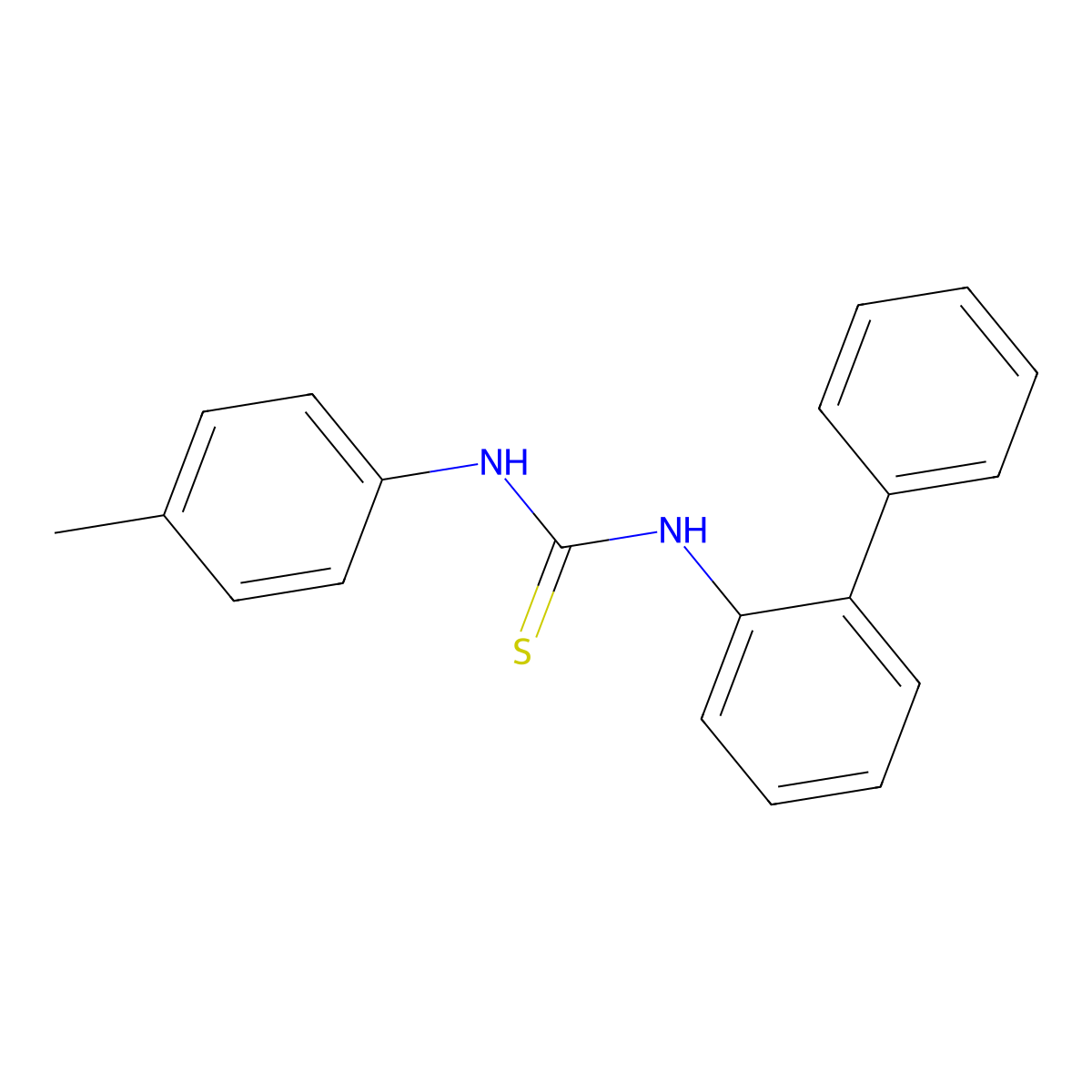 1-Biphenyl-2-yl-3-(4-methylphenyl)thiourea molecular structure, CAS 701219-95-6