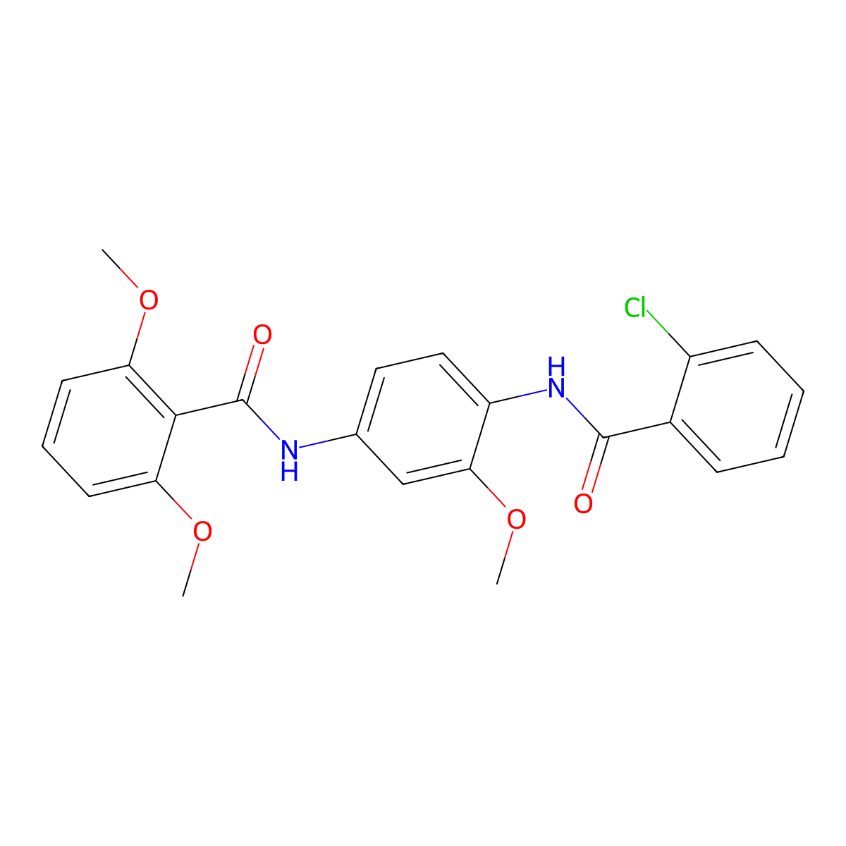 N-[4-[(2-chlorobenzoyl)amino]-3-methoxyphenyl]-2,6-dimethoxybenzamide molecular structure, CAS 701220-00-0