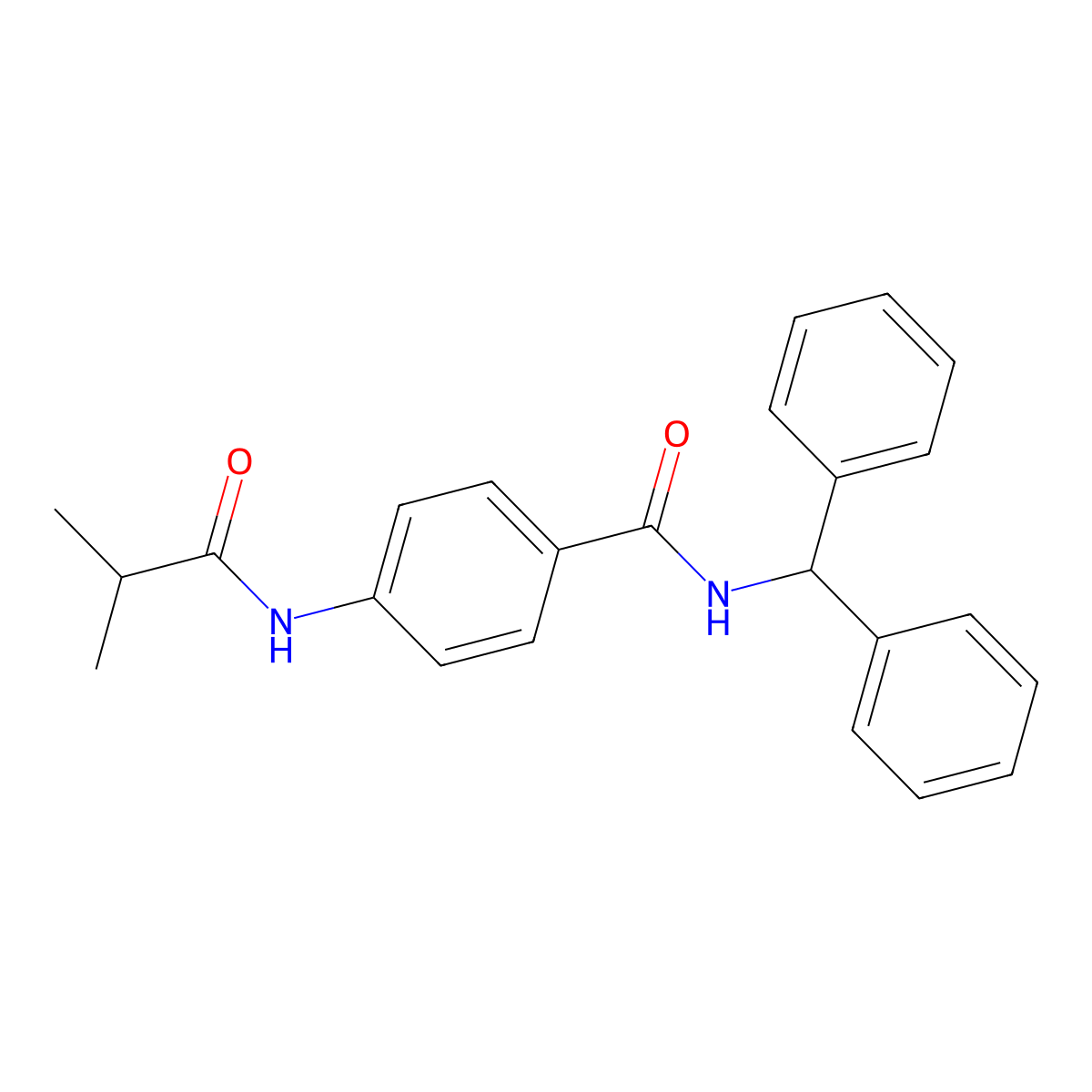 N-benzhydryl-4-(2-methylpropanoylamino)benzamide molecular structure, CAS 701220-04-4
