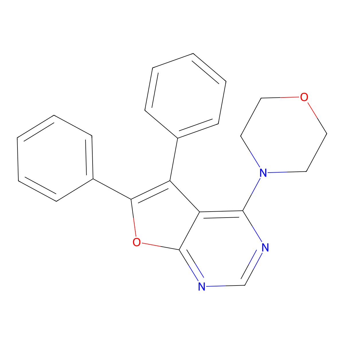 4-Morpholino-5,6-diphenylfuro[2,3-d]pyrimidine molecular structure, CAS 701220-08-8