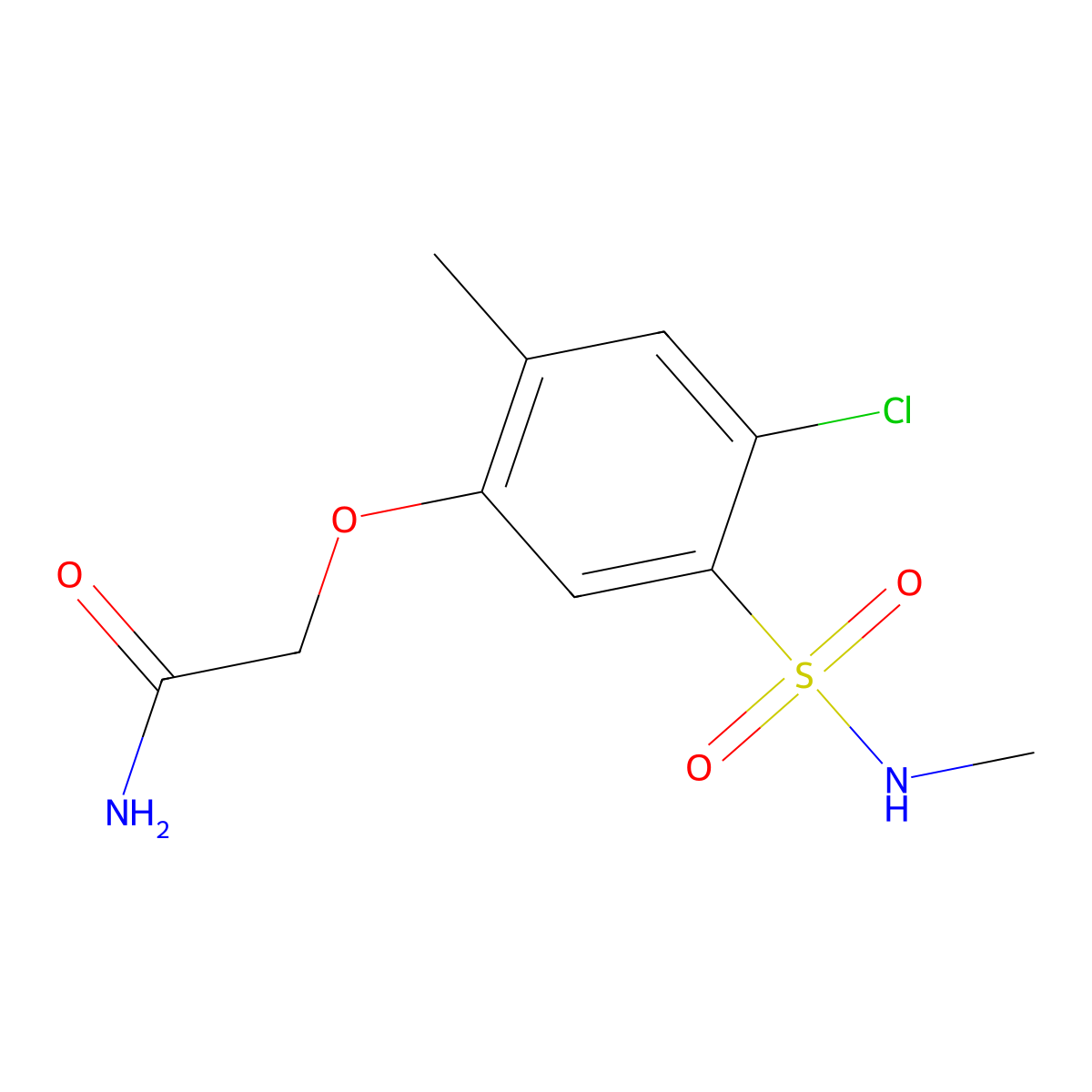 2-[4-Chloro-2-methyl-5-(methylsulfamoyl)phenoxy]acetamide molecular structure, CAS 701220-12-4