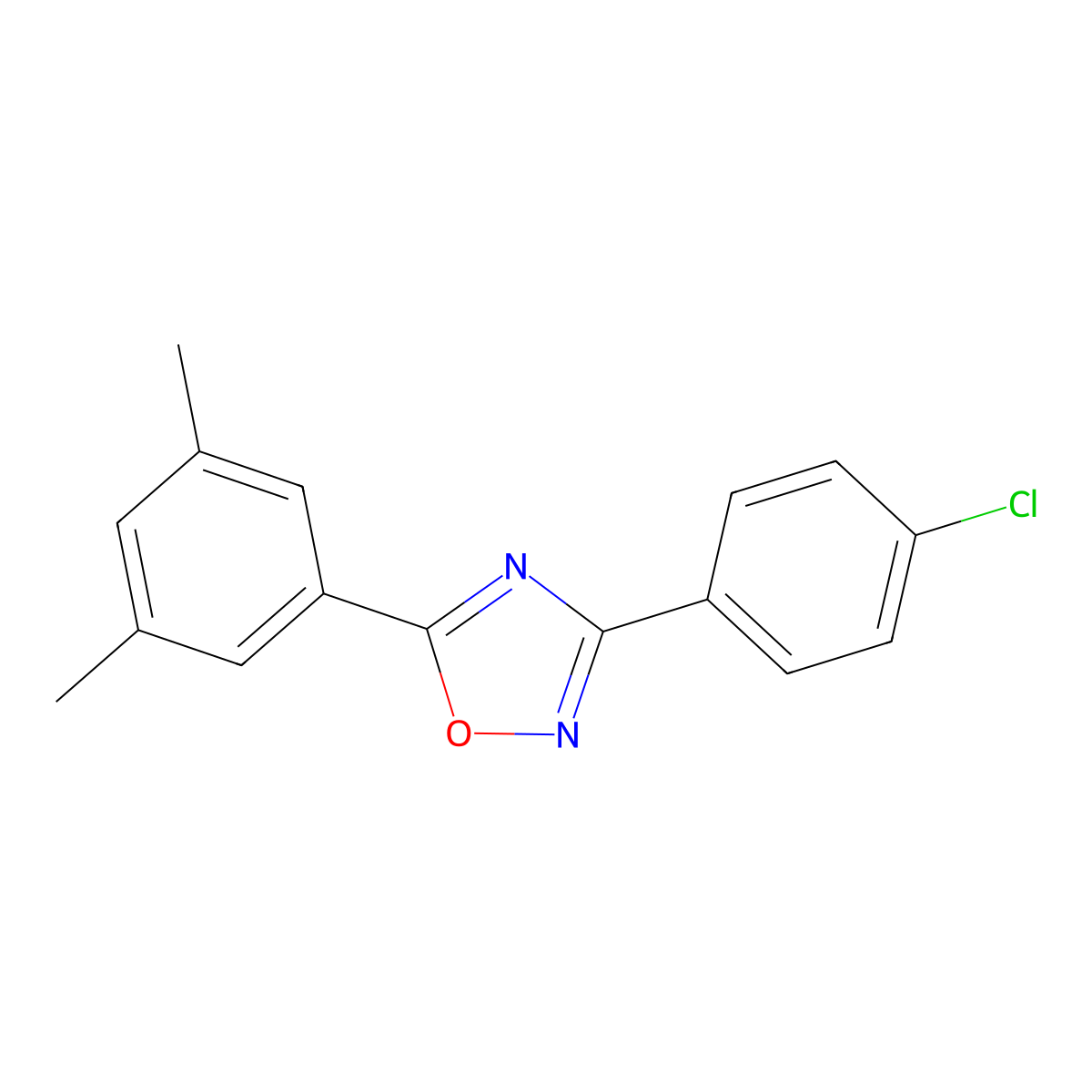 3-(4-Chlorophenyl)-5-(3,5-dimethylphenyl)-1,2,4-oxadiazole molecular structure, CAS 701220-67-9