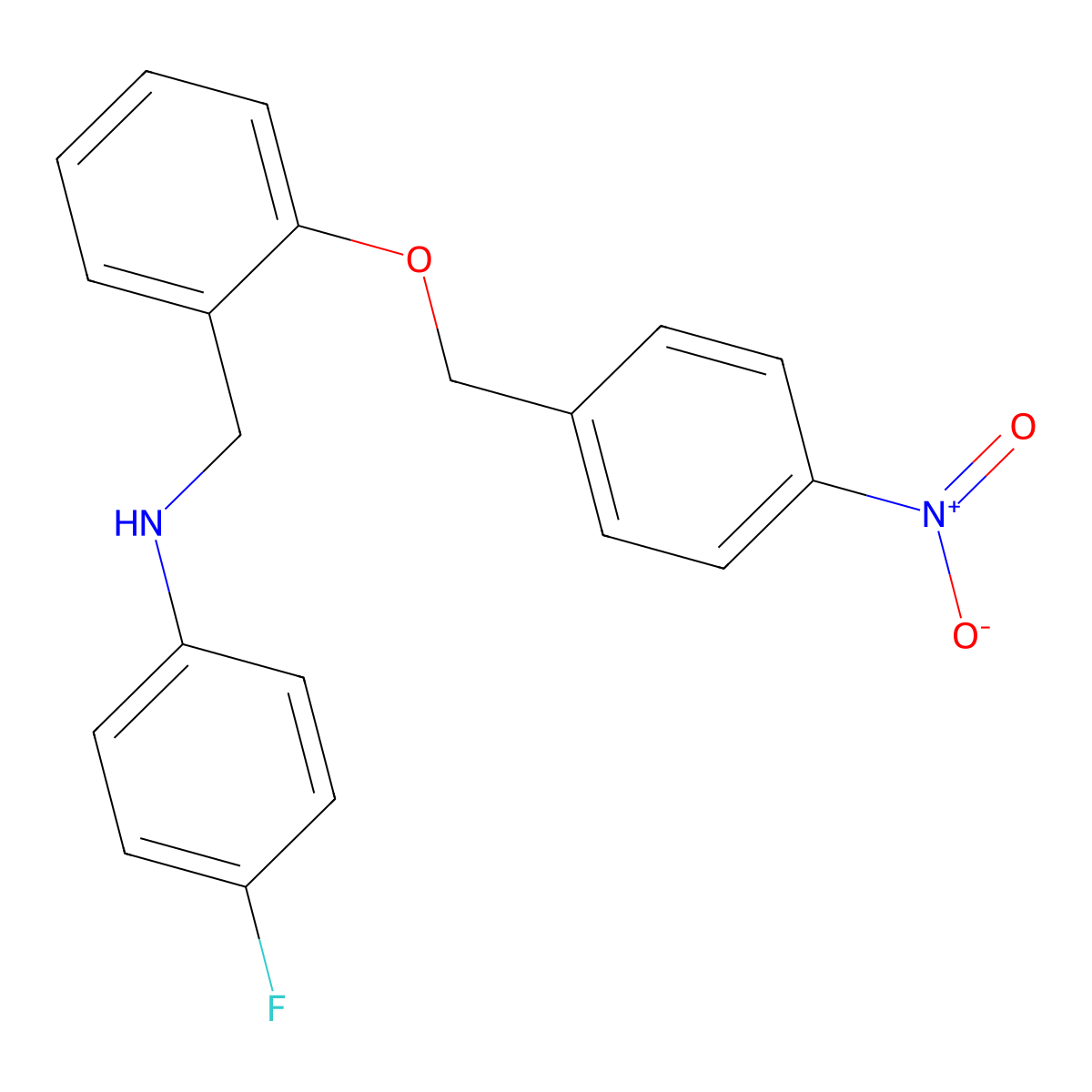 4-fluoro-N-{2-[(4-nitrobenzyl)oxy]benzyl}aniline molecular structure, CAS 701220-82-8