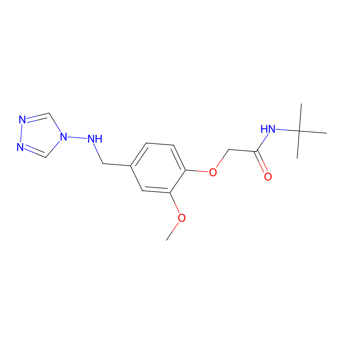 N-tert-Butyl-2-[2-methoxy-4-([1,2,4]triazol-4-ylaminomethyl)-phenoxy]-acetamide molecular structure, CAS 701220-99-7