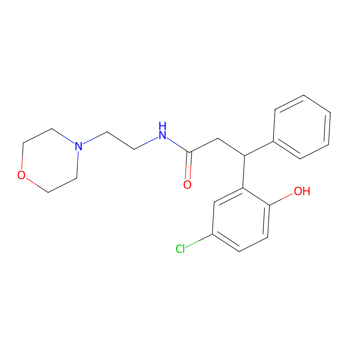 3-(5-chloro-2-hydroxyphenyl)-N-(2-morpholin-4-ylethyl)-3-phenylpropanamide molecular structure, CAS 701221-08-1