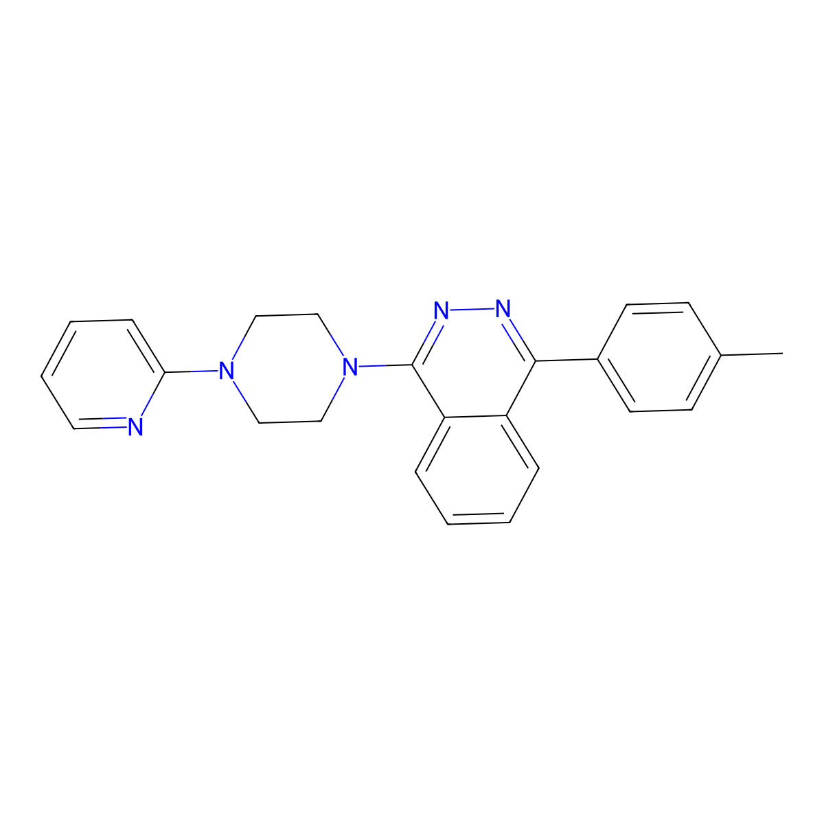 1-(4-Methylphenyl)-4-(4-pyridin-2-ylpiperazin-1-yl)phthalazine molecular structure, CAS 701221-09-2